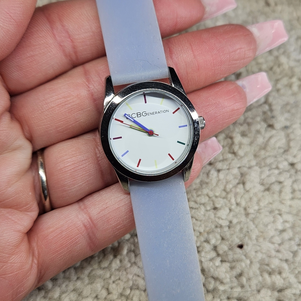 BCBGeneration Silver and Blue Smartwatch with Modern Design